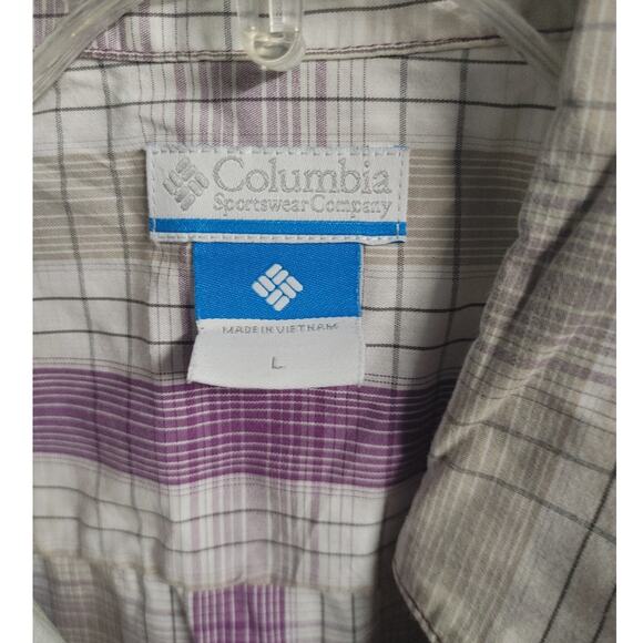 Columbia Womens Top Shirt Button Front Sleeveless Purple Large - Picture 2 of 4
